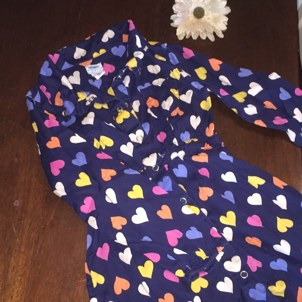 Girls heart pattern dress